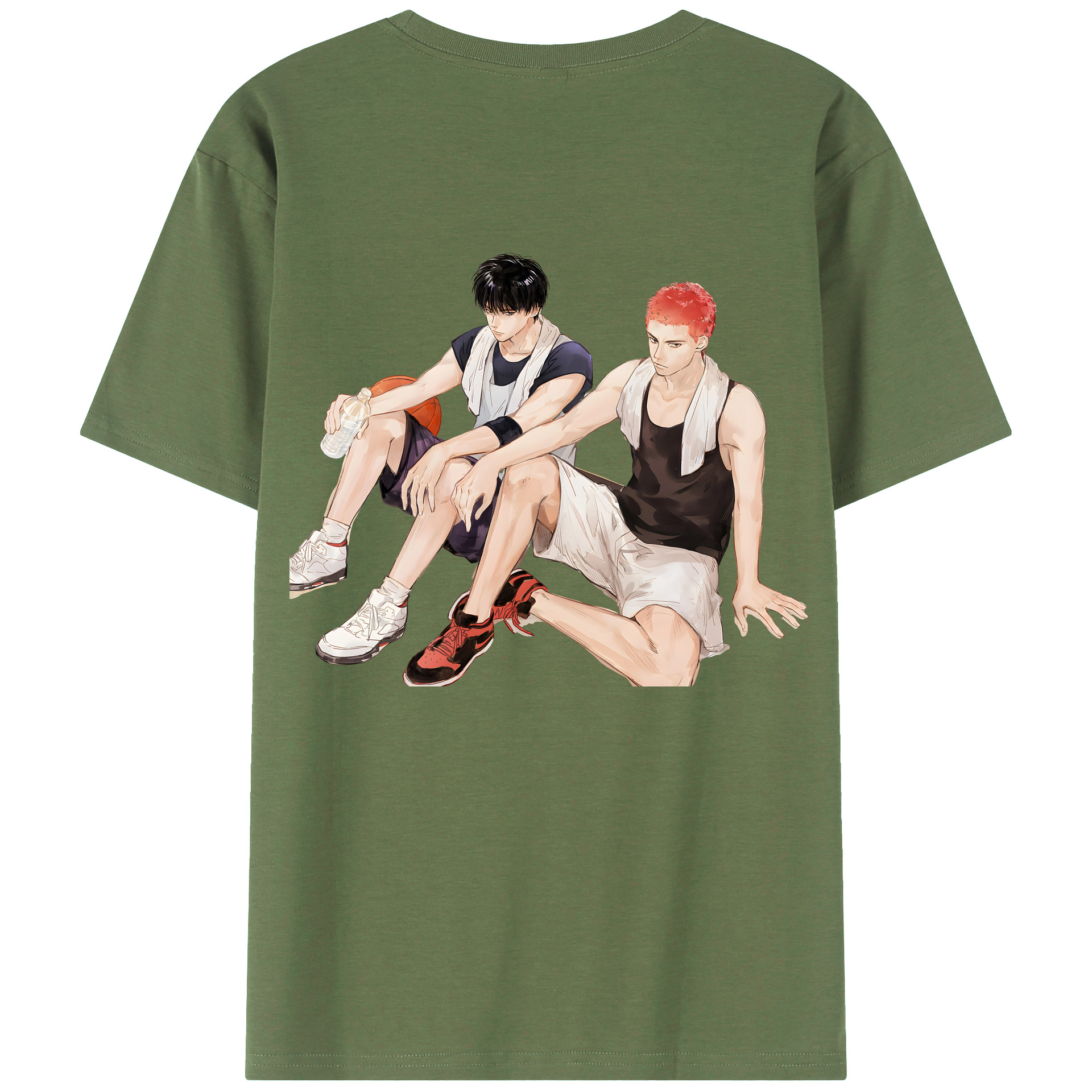 （画像用） SLAM DUNK／スラムダンク 綿100％ メンズ半袖Tシャツ（バックプリント） 通気性